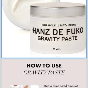 Hanz de fuko men’s gravity hair styling paste new